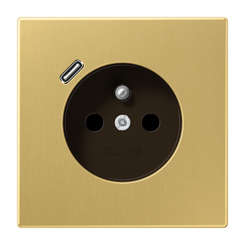 Изображение ME1520F-18CC  Розетка, франко-бельгийской системы, c USB зарядным устройством - завод JUNG