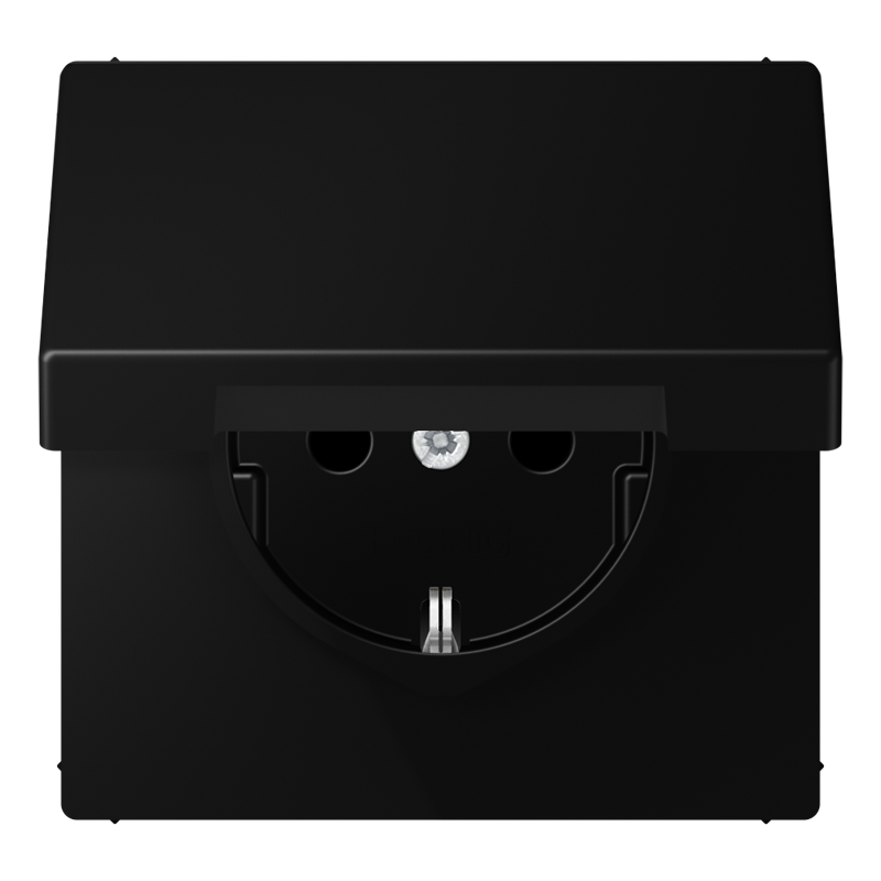 Изображение LS1520BFKLSWM  Розетка SCHUKO® 16A с крышкой - LS (черный матовый) - завод JUNG