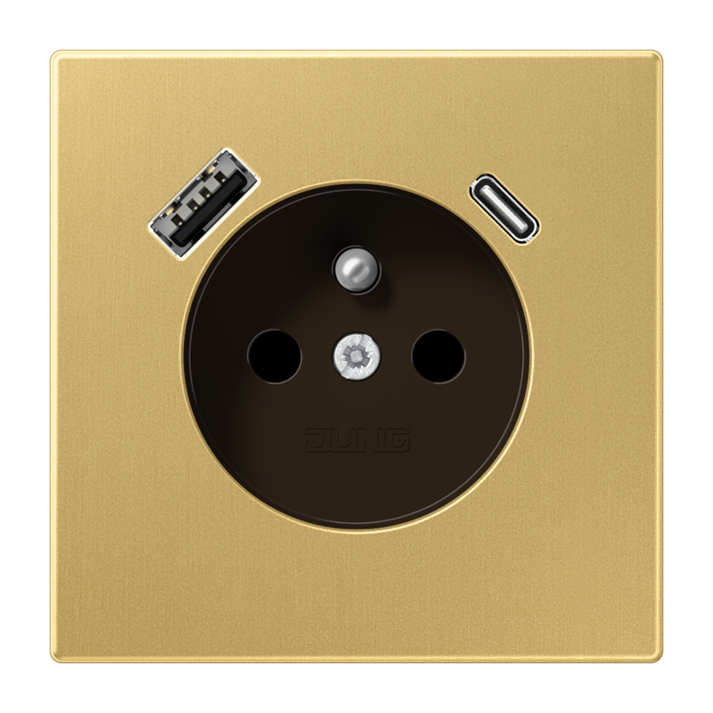 Изображение ME1520F-15CAC  Розетка, франко-бельгийской системы, c USB зарядным устройством - завод JUNG