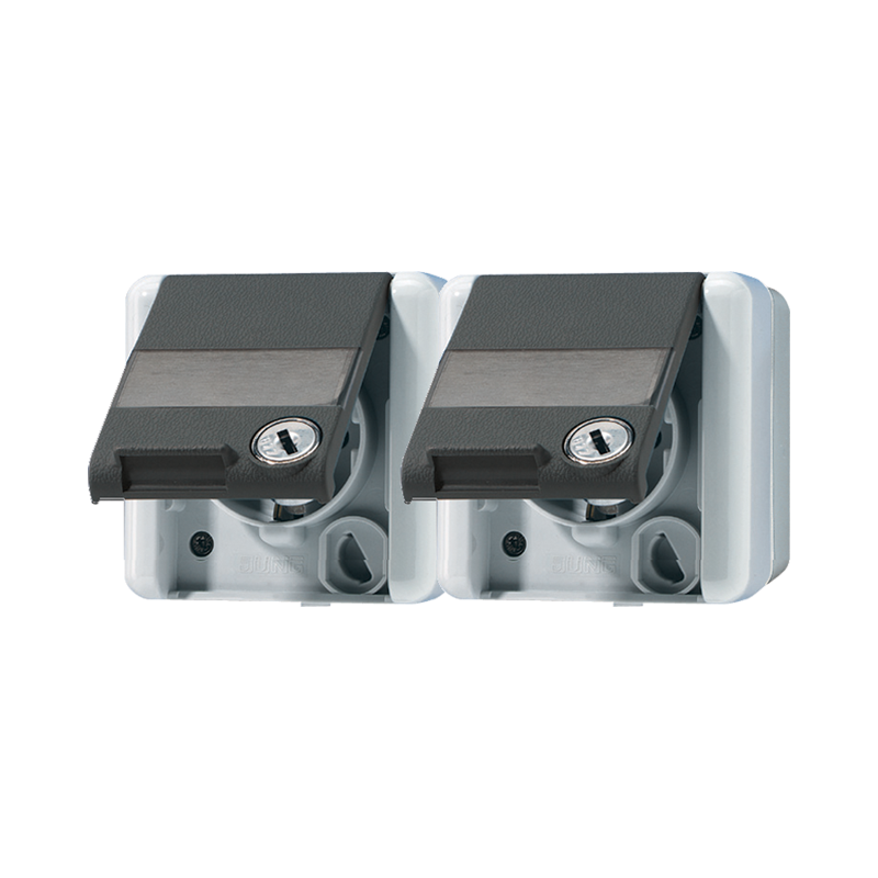 Изображение 8220NAWSLTS  2-gang SCHUKO® socket 16 A / 250 V ~ - завод JUNG