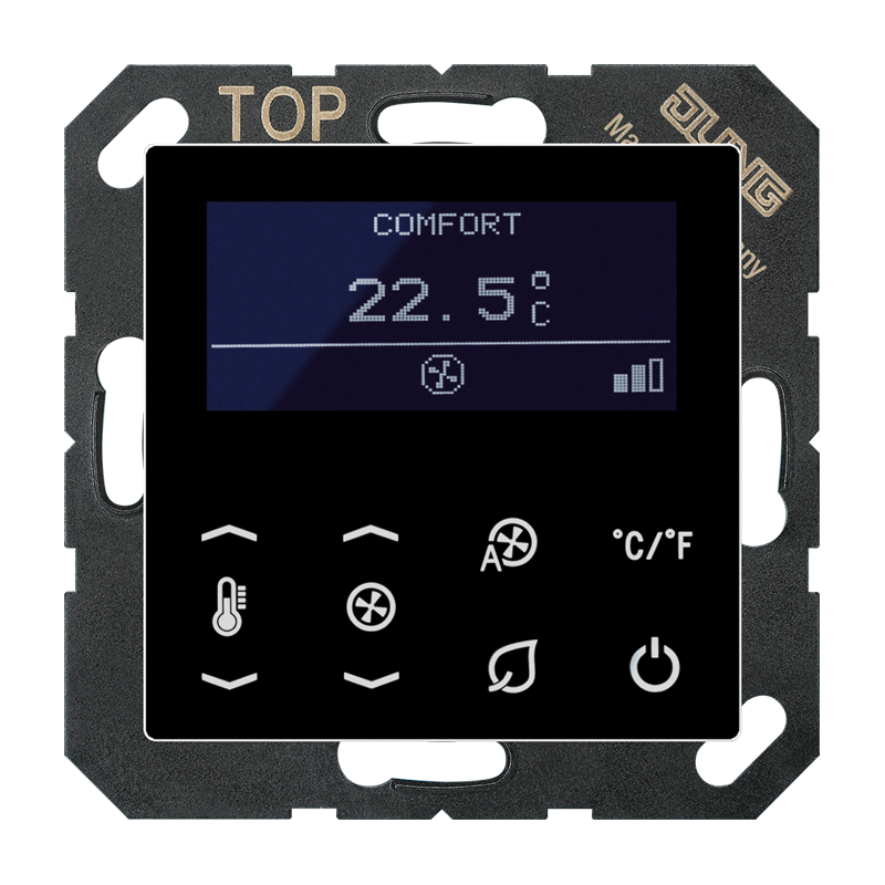 Изображение TRDA5248SW  Комнатный термостат fan coil - завод JUNG