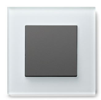 Изображение G-Glass рамка из белого стекла Вставка алюминий (титан) - Калькулятор