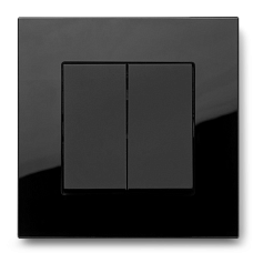 Выключатель двухклавишный JASMART G-Classic G-Glass рамка из черного стекла