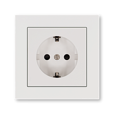 Розетка SCHUKO® со шторками JASMART серии G-Classic белый глянцевый