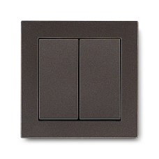 Выключатель двухклавишный JASMART G-Classic мокко