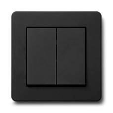 Выключатель двухклавишный JASMART G-Flex черный матовый (soft touch)