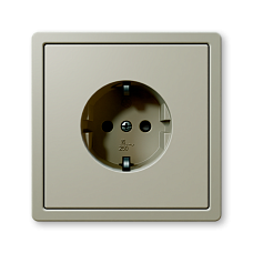 Розетка SCHUKO® со шторками JASMART серии FD тауп матовый (soft touch) в сборе