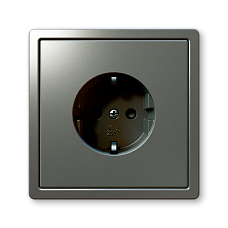 Розетка SCHUKO® со шторками JASMART серии FD никель в сборе