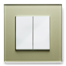 Выключатель двухклавишный JASMART G-Classic G-Glass рамка из из стекла цвета шампань