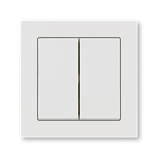 Выключатель двухклавишный JASMART серии G-Classic белый глянцевый