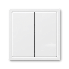 Выключатель двухклавишный JASMART серии FD белый глянцевый