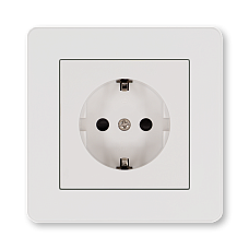 Розетка SCHUKO® со шторками JASMART серии G-Flex белый глянцевый