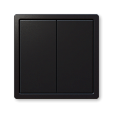 Выключатель двухклавишный JASMART серии FD черный матовый (soft touch) в сборе