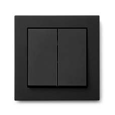 Выключатель двухклавишный JASMART G-Classic черный матовый (soft touch)
