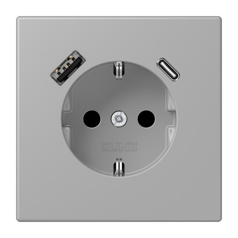 Изображение LC1520-15CA204  SCHUKO® socket with USB charger - завод JUNG