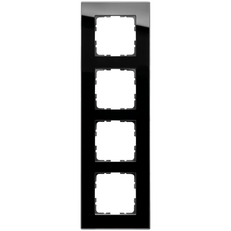 Изображение G1004GB Рамка 4-кратная из стекла - G-Glass (черный) - завод JASMART
