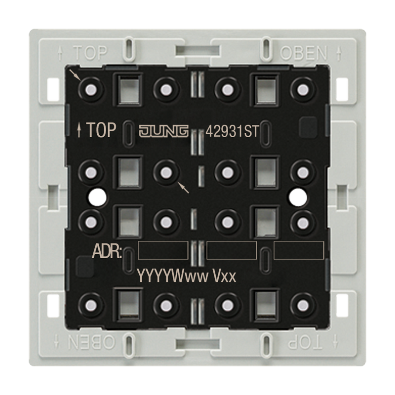 Изображение 42931ST  KNX кнопочный модуль универсальный, 3 группы - завод JUNG