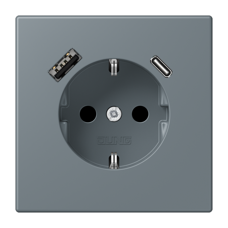 Изображение LC1520-15CA251  SCHUKO® socket with USB charger - завод JUNG