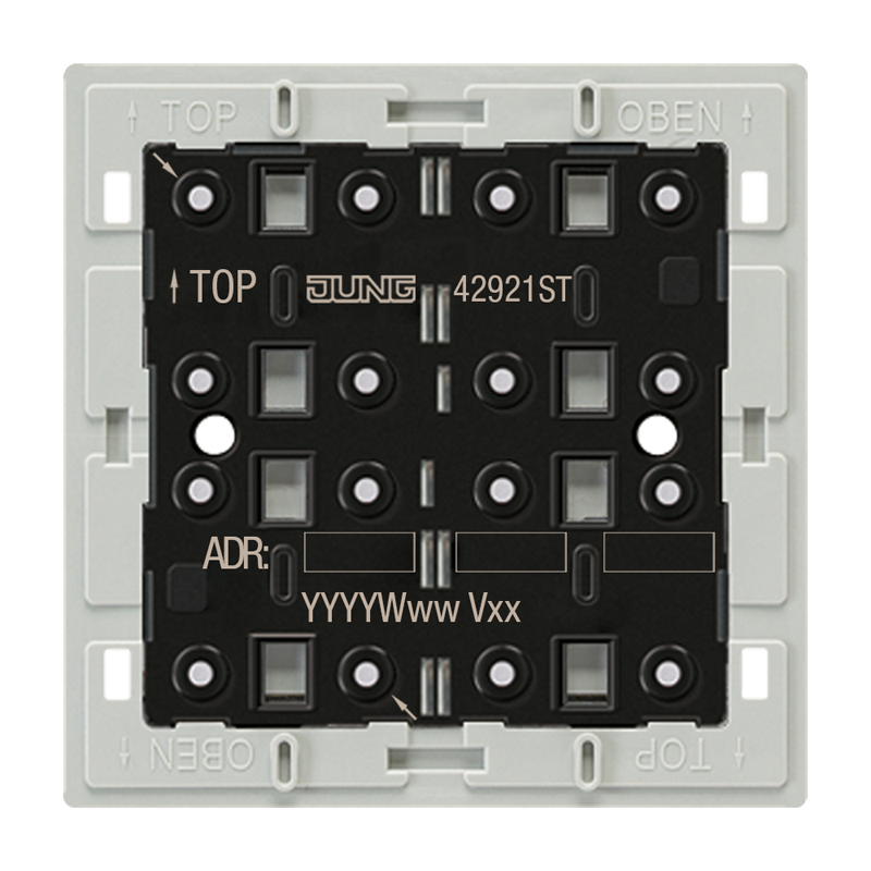 Изображение 42921ST  KNX кнопочный модуль универсальный, 2 группы - завод JUNG