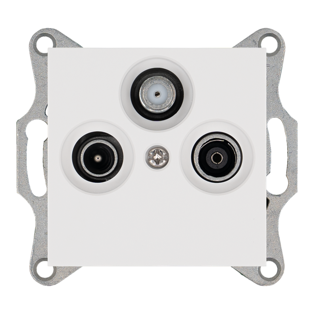 Изображение G6206W Розетка TV-FM-SAT оконечная с накладкой - G (белый глянцевый) - завод JASMART