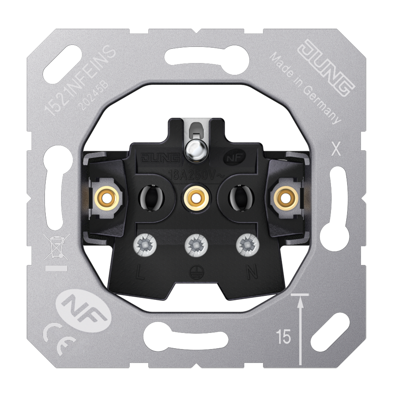 Изображение 1521NFEINS  Механизм розетки франко-бельгийской системы - завод JUNG