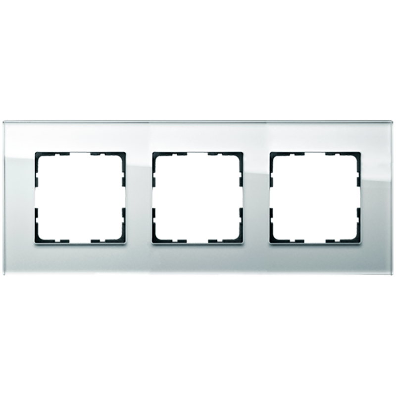 Изображение G1003GW Рамка 3-кратная из стекла - G-Glass (белый) - завод JASMART