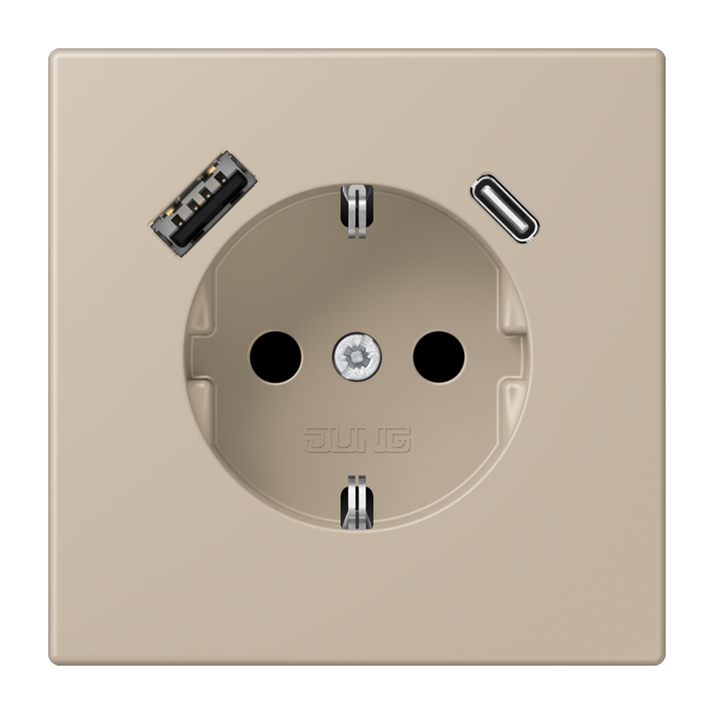Изображение LC1520-15CA243  SCHUKO® socket with USB charger - завод JUNG