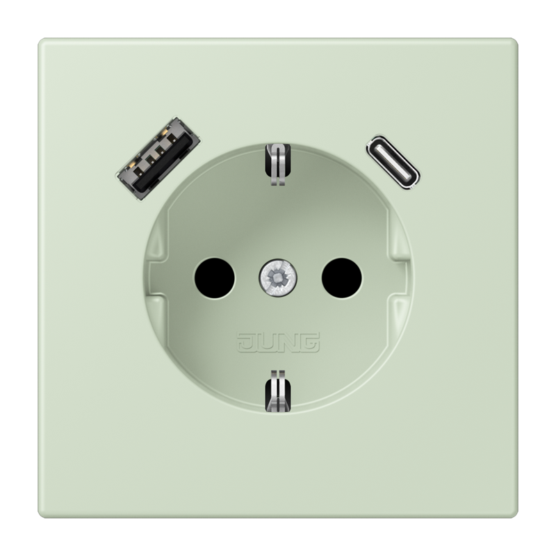 Изображение LC1520-15CA218  SCHUKO® socket with USB charger - завод JUNG