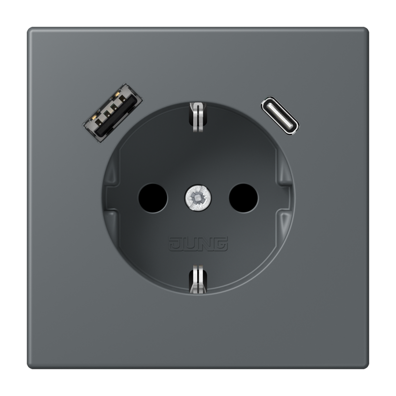 Изображение LC1520-15CA202  SCHUKO® socket with USB charger - завод JUNG