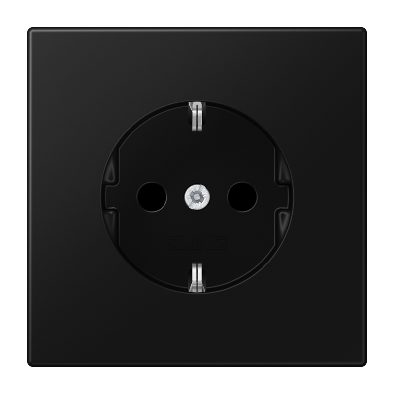 Изображение LS1520KISWM  Розетка SCHUKO® 16A со шторками - LS (черный матовый) - завод JUNG