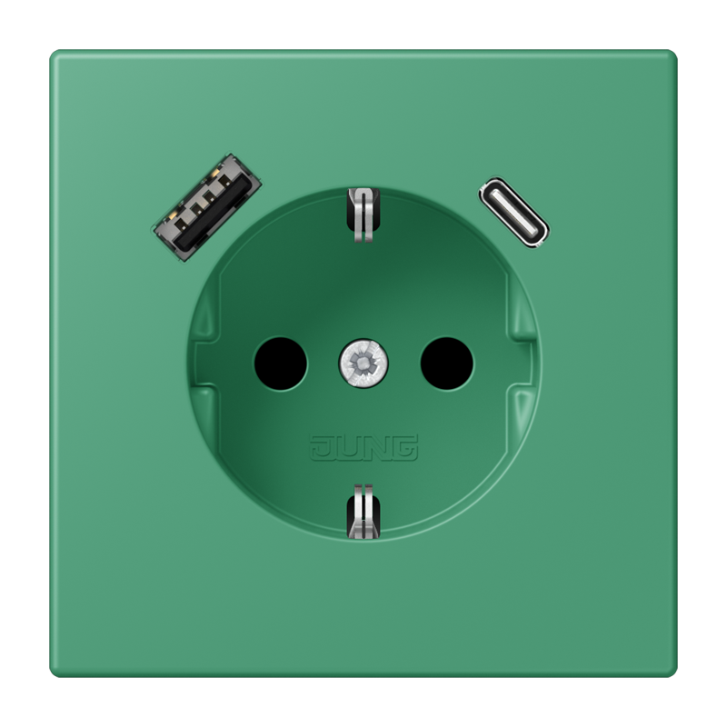 Изображение LC1520-15CA250  SCHUKO® socket with USB charger - завод JUNG