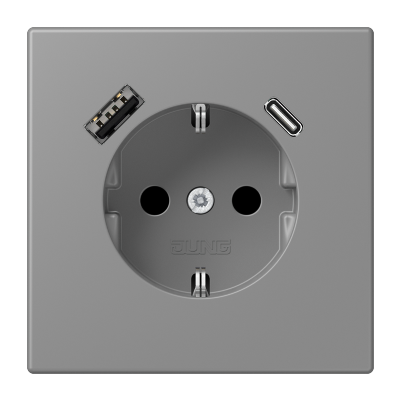 Изображение LC1520-15CA203  SCHUKO® socket with USB charger - завод JUNG