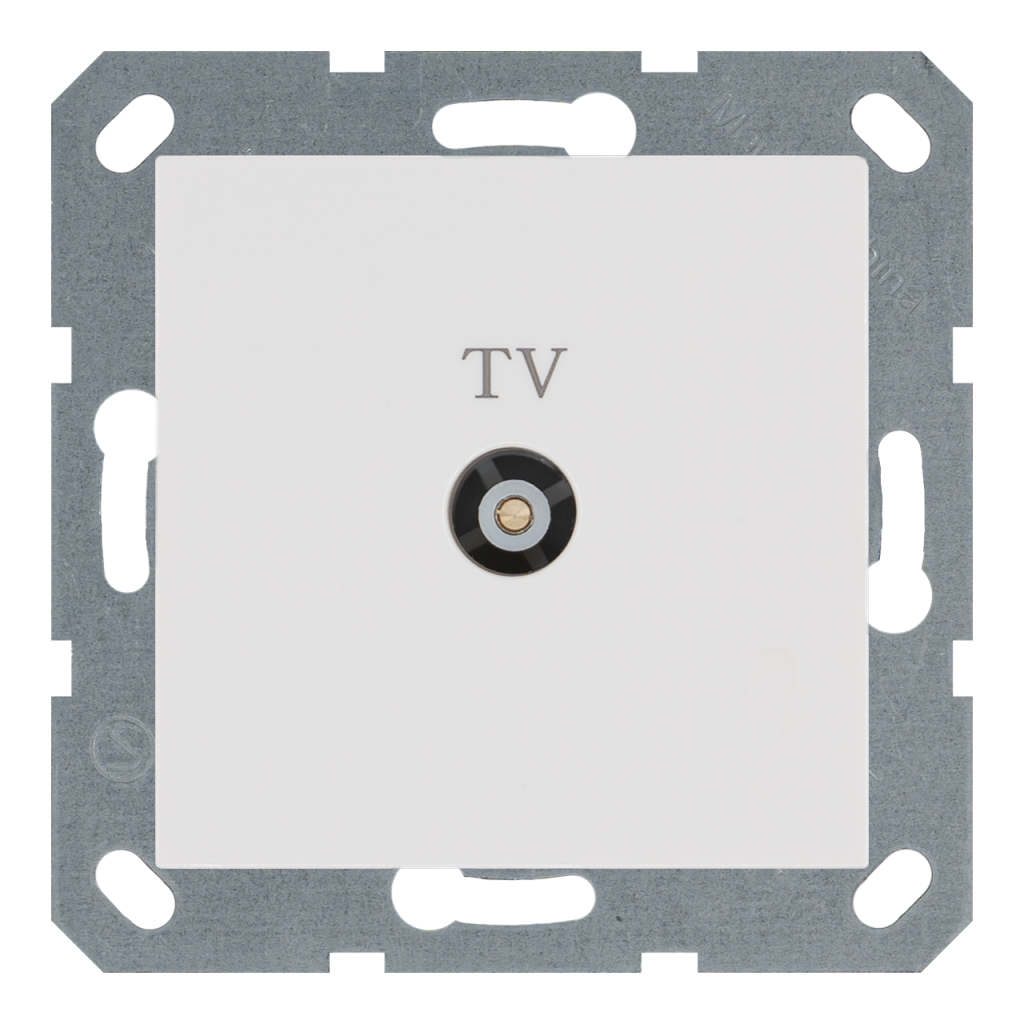 Изображение G6001W Розетка TV оконечная с накладкой - G (белый глянцевый) - завод JASMART