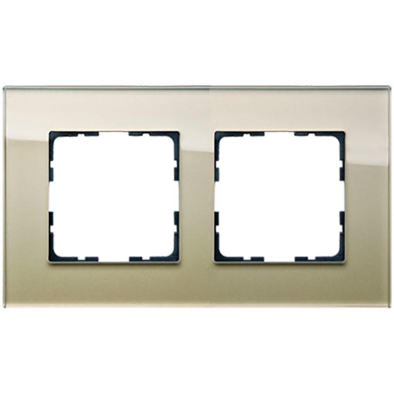 Изображение G1002GG Рамка 2-кратная из стекла - G-Glass (шампань) - завод JASMART