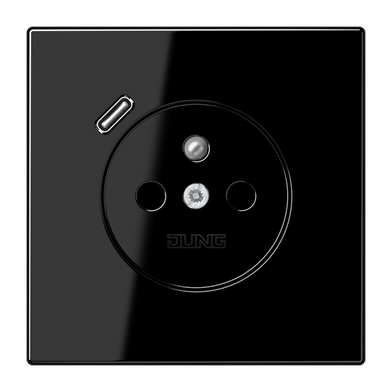 Изображение LS1520F-18CSW  Розетка франко-бельгийской системы c USB зарядным устройством - завод JUNG