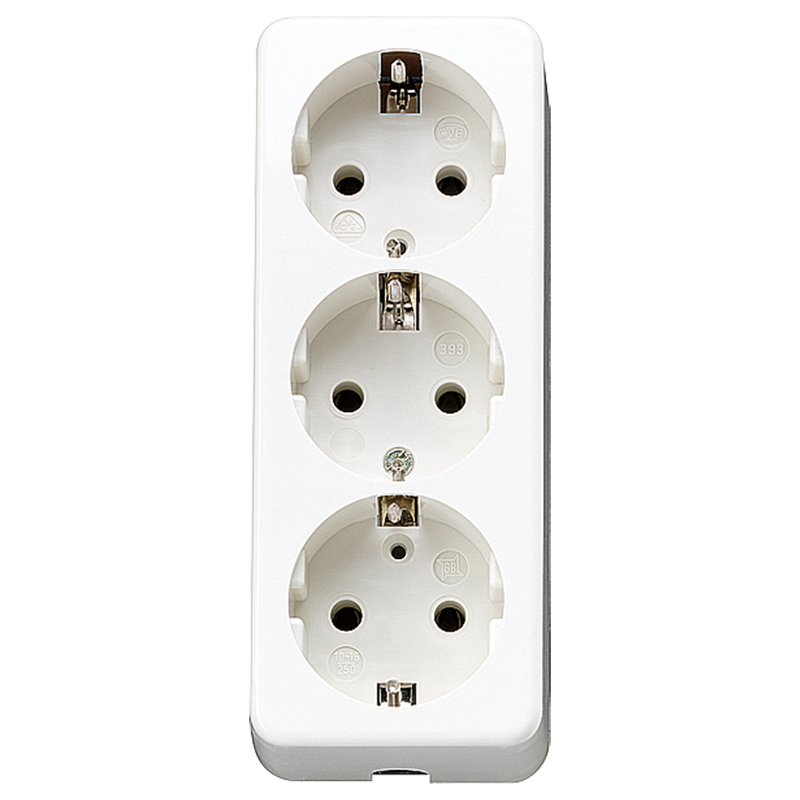 Изображение 10S23LWW  SCHUKO®-розетка, 3-ная, 16 A / 250 В ~ - завод JUNG